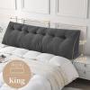 imageSasttie Headboard Pillow Queen Triangular Wedge Pillow Headboard Wedge Headboard Pillow for Bed Sofa Daybed Pillows for Sitting up Reading or Working with Removable Cover Dark GreyDark Grey
