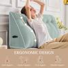 imageSasttie Headboard Pillow Queen Triangular Wedge Pillow Headboard Wedge Headboard Pillow for Bed Sofa Daybed Pillows for Sitting up Reading or Working with Removable Cover Dark GreyMint Green