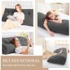 imageSasttie Headboard Pillow Queen Triangular Wedge Pillow Headboard Wedge Headboard Pillow for Bed Sofa Daybed Pillows for Sitting up Reading or Working with Removable Cover Dark GreyDark Grey