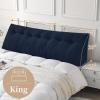 imageSasttie Headboard Pillow Queen Triangular Wedge Pillow Headboard Wedge Headboard Pillow for Bed Sofa Daybed Pillows for Sitting up Reading or Working with Removable Cover Dark GreyNavy