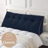 imageSasttie Headboard Pillow Queen Triangular Wedge Pillow Headboard Wedge Headboard Pillow for Bed Sofa Daybed Pillows for Sitting up Reading or Working with Removable Cover Dark GreyNavy