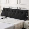 imageSasttie Headboard Pillow Queen Triangular Wedge Pillow Headboard Wedge Headboard Pillow for Bed Sofa Daybed Pillows for Sitting up Reading or Working with Removable Cover Dark GreyBlack