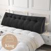 imageSasttie Headboard Pillow Queen Triangular Wedge Pillow Headboard Wedge Headboard Pillow for Bed Sofa Daybed Pillows for Sitting up Reading or Working with Removable Cover Dark GreyBlack