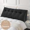 imageSasttie Headboard Pillow Queen Triangular Wedge Pillow Headboard Wedge Headboard Pillow for Bed Sofa Daybed Pillows for Sitting up Reading or Working with Removable Cover Dark GreyBlack