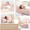 imageSasttie Headboard Pillow Queen Triangular Wedge Pillow Headboard Wedge Headboard Pillow for Bed Sofa Daybed Pillows for Sitting up Reading or Working with Removable Cover Dark GreyLight Pink