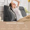 imageSasttie Headboard Pillow Queen Triangular Wedge Pillow Headboard Wedge Headboard Pillow for Bed Sofa Daybed Pillows for Sitting up Reading or Working with Removable Cover Dark GreyDark Grey