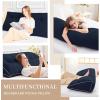 imageSasttie Headboard Pillow Queen Triangular Wedge Pillow Headboard Wedge Headboard Pillow for Bed Sofa Daybed Pillows for Sitting up Reading or Working with Removable Cover Dark GreyNavy