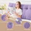 imageSasttie Headboard Pillow Queen Triangular Wedge Pillow Headboard Wedge Headboard Pillow for Bed Sofa Daybed Pillows for Sitting up Reading or Working with Removable Cover Dark GreyPurple