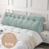 imageSasttie Headboard Pillow Queen Triangular Wedge Pillow Headboard Wedge Headboard Pillow for Bed Sofa Daybed Pillows for Sitting up Reading or Working with Removable Cover Dark GreyMint Green