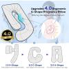 imageSasttie Pregnancy Pillows for Sleeping U Shaped Full Body Pillow for Side Sleepers Maternity Pillow for Pregnant Women Pregnancy Must Haves Pregnant Pillow with Removable Velvet Cover Beige