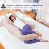 imageSasttie Pregnancy Pillows for Sleeping U Shaped Full Body Pillow for Side Sleepers Maternity Pillow for Pregnant Women Pregnancy Must Haves Pregnant Pillow with Removable Velvet Cover Beige