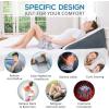 imageSasttie Wedge Pillow 12 Inch Memory Foam Bed Wedge Pillow for Sleeping Acid Reflux Back Pain Post Surgery and Snoring Designed with Washable Cover Cool GrayDark Grey