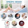 imageSasttie Wedge Pillow 12 Inch Memory Foam Bed Wedge Pillow for Sleeping Acid Reflux Back Pain Post Surgery and Snoring Designed with Washable Cover Cool GraySky Blue