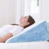 imageSasttie Wedge Pillow 12 Inch Memory Foam Bed Wedge Pillow for Sleeping Acid Reflux Back Pain Post Surgery and Snoring Designed with Washable Cover Cool GraySky Blue