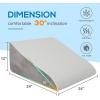 imageSasttie Wedge Pillow 12 Inch Memory Foam Bed Wedge Pillow for Sleeping Acid Reflux Back Pain Post Surgery and Snoring Designed with Washable Cover Cool GraySolid Warm Gray