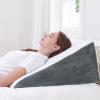 imageSasttie Wedge Pillow 12 Inch Memory Foam Bed Wedge Pillow for Sleeping Acid Reflux Back Pain Post Surgery and Snoring Designed with Washable Cover Cool GrayDark Grey