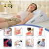 imageSasttie Wedge Pillow Set for After Surgery 3PCS Adjustable Bed Wedge Pillow Headboard with Memory Foam Neck Cushion  for Acid Reflux Sleeping Neck ampamp Back Support Dark Grey ampamp WhiteWhite