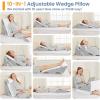 imageSasttie Wedge Pillow Set for After Surgery 3PCS Adjustable Bed Wedge Pillow Headboard with Memory Foam Neck Cushion  for Acid Reflux Sleeping Neck ampamp Back Support Dark Grey ampamp WhiteLight Grey  White