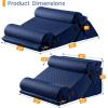 imageSasttie Wedge Pillow Set for After Surgery 3PCS Adjustable Bed Wedge Pillow Headboard with Memory Foam Neck Cushion  for Acid Reflux Sleeping Neck ampamp Back Support Dark Grey ampamp WhiteNavy