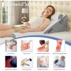 imageSasttie Wedge Pillow Set for After Surgery 3PCS Adjustable Bed Wedge Pillow Headboard with Memory Foam Neck Cushion  for Acid Reflux Sleeping Neck ampamp Back Support Dark Grey ampamp WhiteDark Grey  White