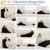 imageSasttie Wedge Pillow Set for After Surgery 3PCS Adjustable Bed Wedge Pillow Headboard with Memory Foam Neck Cushion  for Acid Reflux Sleeping Neck ampamp Back Support Dark Grey ampamp WhiteBlack