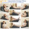 imageSasttie Wedge Pillow Set for After Surgery 3PCS Adjustable Bed Wedge Pillow Headboard with Memory Foam Neck Cushion  for Acid Reflux Sleeping Neck ampamp Back Support Dark Grey ampamp WhiteVelvet  Dark Grey