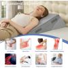 imageSasttie Wedge Pillow Set for After Surgery 3PCS Adjustable Bed Wedge Pillow Headboard with Memory Foam Neck Cushion  for Acid Reflux Sleeping Neck ampamp Back Support Dark Grey ampamp WhiteVelvet  Light Grey