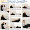 imageSasttie Wedge Pillow Set for After Surgery 3PCS Adjustable Bed Wedge Pillow Headboard with Memory Foam Neck Cushion  for Acid Reflux Sleeping Neck ampamp Back Support Dark Grey ampamp WhiteBlack