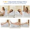 imageSasttie Wedge Pillow Set for After Surgery 3PCS Adjustable Bed Wedge Pillow Headboard with Memory Foam Neck Cushion  for Acid Reflux Sleeping Neck ampamp Back Support Dark Grey ampamp WhiteWhite