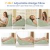 imageSasttie Wedge Pillow Set for After Surgery 3PCS Adjustable Bed Wedge Pillow Headboard with Memory Foam Neck Cushion  for Acid Reflux Sleeping Neck ampamp Back Support Dark Grey ampamp WhiteSage
