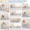 imageSasttie Wedge Pillow Set for After Surgery 3PCS Adjustable Bed Wedge Pillow Headboard with Memory Foam Neck Cushion  for Acid Reflux Sleeping Neck ampamp Back Support Dark Grey ampamp WhiteLight Grey