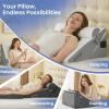imageSasttie Wedge Pillow Set for After Surgery 3PCS Adjustable Bed Wedge Pillow Headboard with Memory Foam Neck Cushion  for Acid Reflux Sleeping Neck ampamp Back Support Dark Grey ampamp WhiteDark Grey  White