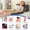 imageSasttie Wedge Pillow Set for After Surgery 3PCS Adjustable Bed Wedge Pillow Headboard with Memory Foam Neck Cushion  for Acid Reflux Sleeping Neck ampamp Back Support Dark Grey ampamp WhiteVelvet  Dark Grey
