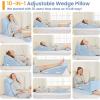 imageSasttie Wedge Pillow Set for After Surgery 3PCS Adjustable Bed Wedge Pillow Headboard with Memory Foam Neck Cushion  for Acid Reflux Sleeping Neck ampamp Back Support Dark Grey ampamp WhiteBlue