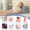 imageSasttie Wedge Pillow Set for After Surgery 3PCS Adjustable Bed Wedge Pillow Headboard with Memory Foam Neck Cushion  for Acid Reflux Sleeping Neck ampamp Back Support Dark Grey ampamp WhiteDark Grey