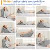 imageSasttie Wedge Pillow Set for After Surgery 3PCS Adjustable Bed Wedge Pillow Headboard with Memory Foam Neck Cushion  for Acid Reflux Sleeping Neck ampamp Back Support Dark Grey ampamp WhiteDark Grey
