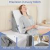 imageSasttie Wedge Pillow Set for After Surgery 3PCS Adjustable Bed Wedge Pillow Headboard with Memory Foam Neck Cushion  for Acid Reflux Sleeping Neck ampamp Back Support Dark Grey ampamp WhiteDark Grey  White