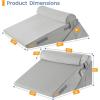 imageSasttie Wedge Pillow Set for After Surgery 3PCS Adjustable Bed Wedge Pillow Headboard with Memory Foam Neck Cushion  for Acid Reflux Sleeping Neck ampamp Back Support Dark Grey ampamp WhiteVelvet  Light Grey
