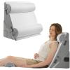 imageSasttie Wedge Pillow Set for After Surgery 3PCS Adjustable Bed Wedge Pillow Headboard with Memory Foam Neck Cushion  for Acid Reflux Sleeping Neck ampamp Back Support Dark Grey ampamp WhiteDark Grey  White