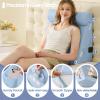 imageSasttie Wedge Pillow Set for After Surgery 3PCS Adjustable Bed Wedge Pillow Headboard with Memory Foam Neck Cushion  for Acid Reflux Sleeping Neck ampamp Back Support Dark Grey ampamp WhiteBlue