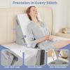 imageSasttie Wedge Pillow Set for After Surgery 3PCS Adjustable Bed Wedge Pillow Headboard with Memory Foam Neck Cushion  for Acid Reflux Sleeping Neck ampamp Back Support Dark Grey ampamp WhiteLight Grey  White