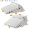 imageSasttie Wedge Pillow Set for After Surgery 3PCS Adjustable Bed Wedge Pillow Headboard with Memory Foam Neck Cushion  for Acid Reflux Sleeping Neck ampamp Back Support Dark Grey ampamp WhiteLight Grey