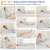 imageSasttie Wedge Pillow Set for After Surgery 3PCS Adjustable Bed Wedge Pillow Headboard with Memory Foam Neck Cushion  for Acid Reflux Sleeping Neck ampamp Back Support Dark Grey ampamp WhiteWhite
