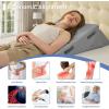 imageSasttie Wedge Pillow Set for After Surgery 3PCS Adjustable Bed Wedge Pillow Headboard with Memory Foam Neck Cushion  for Acid Reflux Sleeping Neck ampamp Back Support Dark Grey ampamp WhiteDark Grey