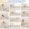 imageSasttie Wedge Pillow Set for After Surgery 3PCS Adjustable Bed Wedge Pillow Headboard with Memory Foam Neck Cushion  for Acid Reflux Sleeping Neck ampamp Back Support Dark Grey ampamp WhiteBeige