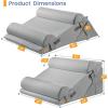imageSasttie Wedge Pillow Set for After Surgery 3PCS Adjustable Bed Wedge Pillow Headboard with Memory Foam Neck Cushion  for Acid Reflux Sleeping Neck ampamp Back Support Dark Grey ampamp WhiteDark Grey