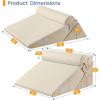 imageSasttie Wedge Pillow Set for After Surgery 3PCS Adjustable Bed Wedge Pillow Headboard with Memory Foam Neck Cushion  for Acid Reflux Sleeping Neck ampamp Back Support Dark Grey ampamp WhiteBeige
