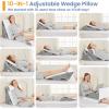 imageSasttie Wedge Pillow Set for After Surgery 3PCS Adjustable Bed Wedge Pillow Headboard with Memory Foam Neck Cushion  for Acid Reflux Sleeping Neck ampamp Back Support Dark Grey ampamp WhiteDark Grey  White