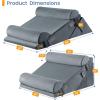 imageSasttie Wedge Pillow Set for After Surgery 3PCS Adjustable Bed Wedge Pillow Headboard with Memory Foam Neck Cushion  for Acid Reflux Sleeping Neck ampamp Back Support Dark Grey ampamp WhiteVelvet  Dark Grey