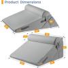 imageSasttie Wedge Pillow Set for After Surgery 3PCS Adjustable Bed Wedge Pillow Headboard with Memory Foam Neck Cushion  for Acid Reflux Sleeping Neck ampamp Back Support Dark Grey ampamp WhiteDark Grey